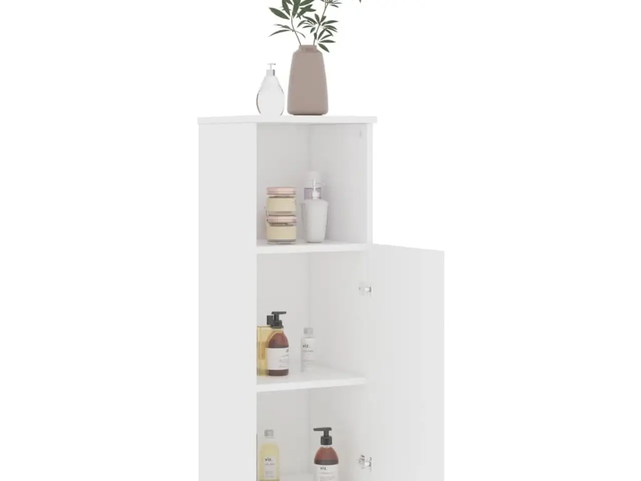 Billede 1 - Badeværelsesskab 30×30×95 cm - konstrueret træ, hvid