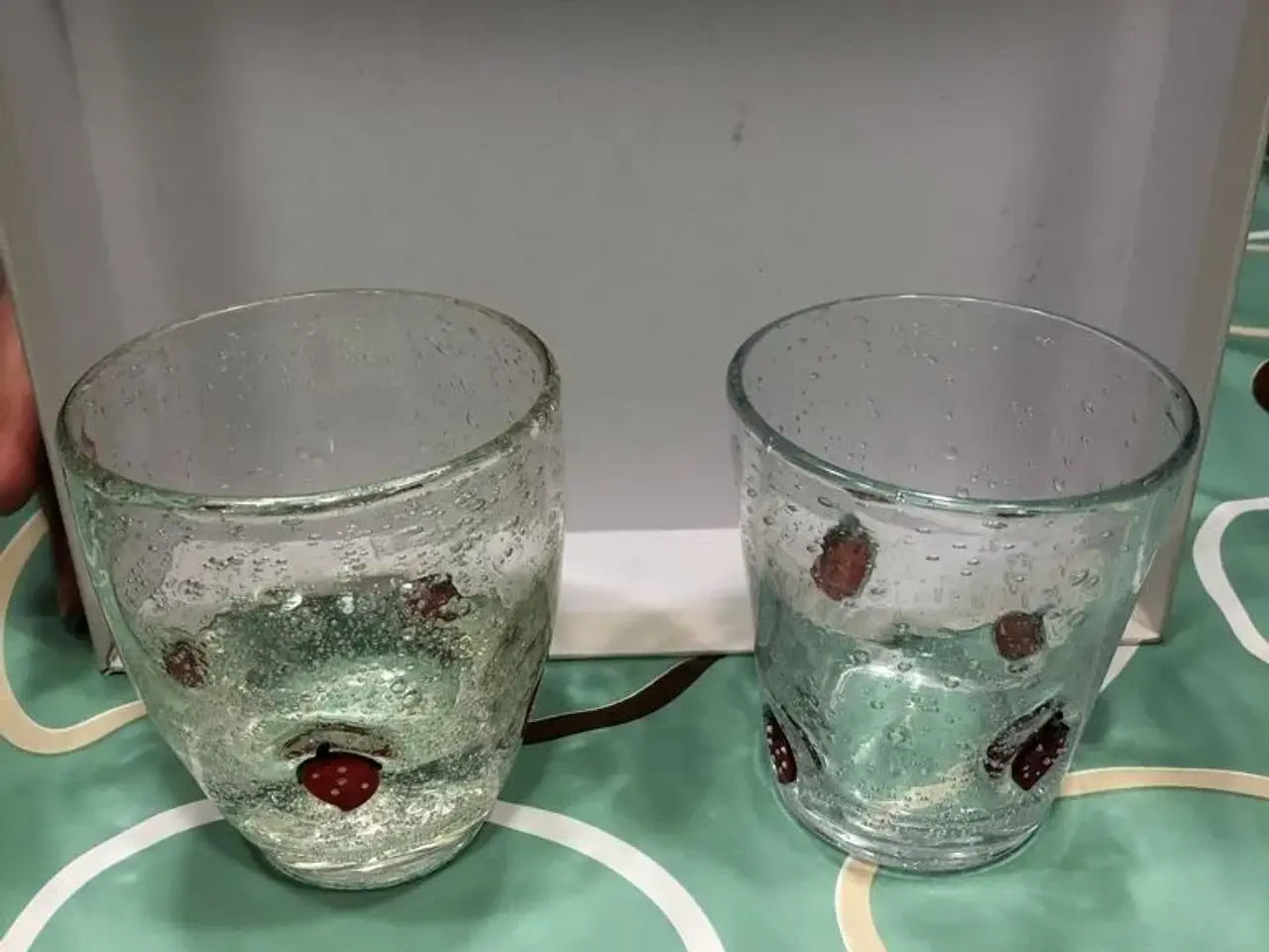 Billede 1 - Mundblæste glas med jordbærmotiv
