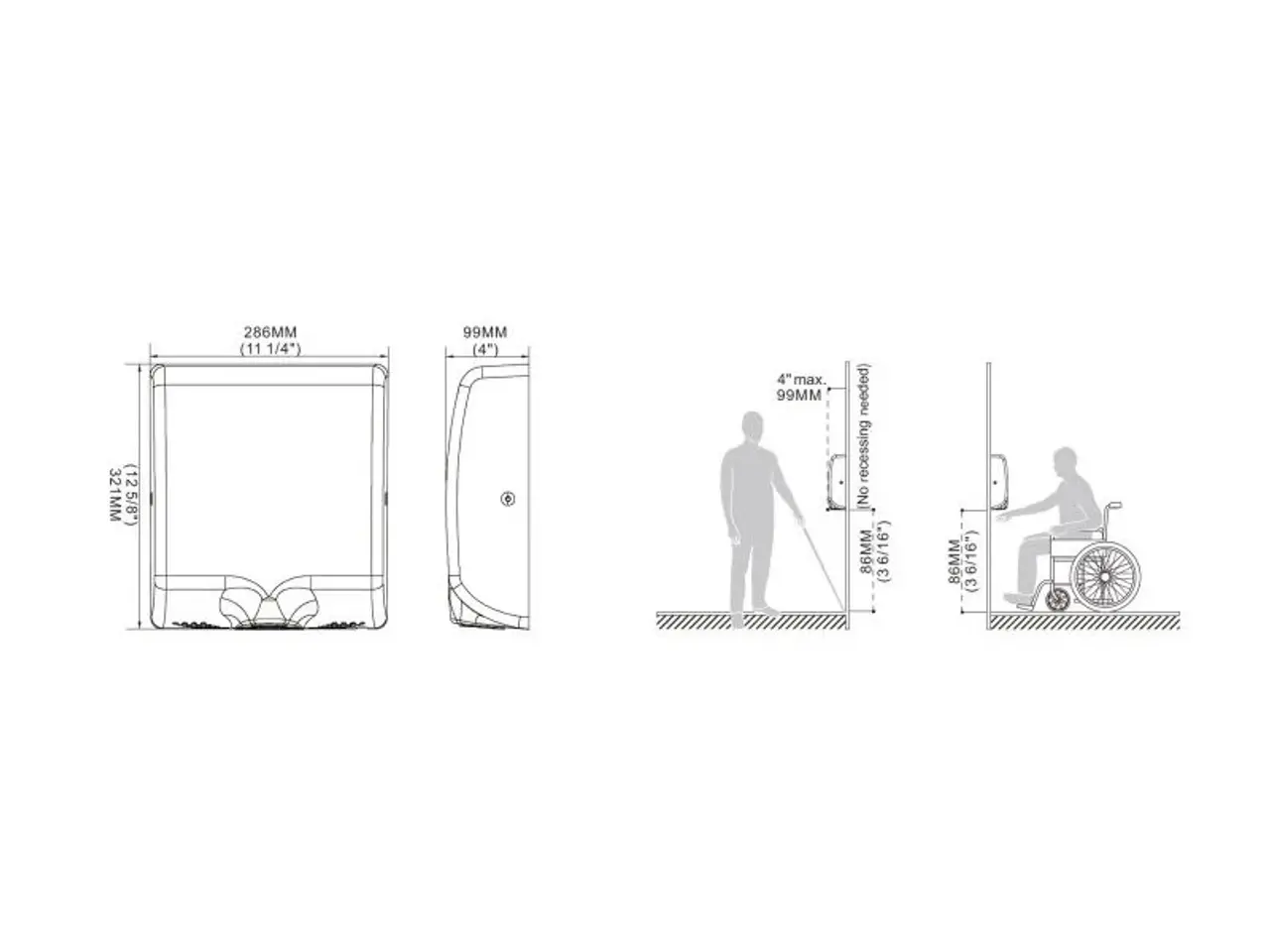 Billede 2 - Håndtørrer med sensor – B286 x D99 x H312 mm