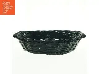 Stor sort Fletkurv med træhåndtag (str. 50 x 40 cm)