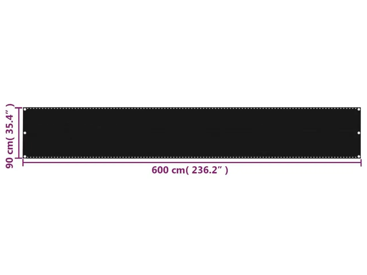 Billede 5 - Altanafskærmning 90x600 cm HDPE sort