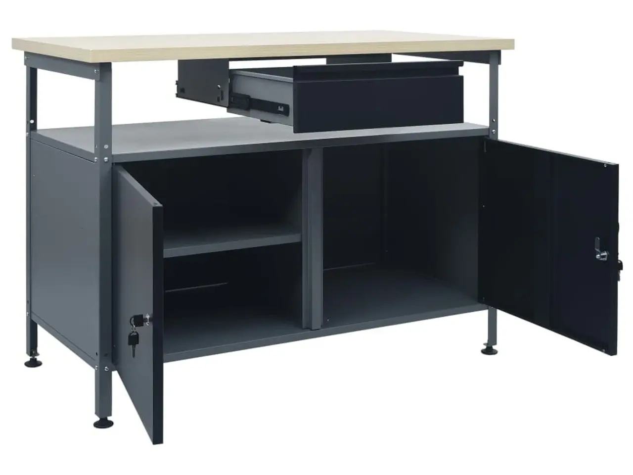 Billede 5 - Arbejdsbord/arbejdsbænk 120 × 60 × 85 cm - stål, sort