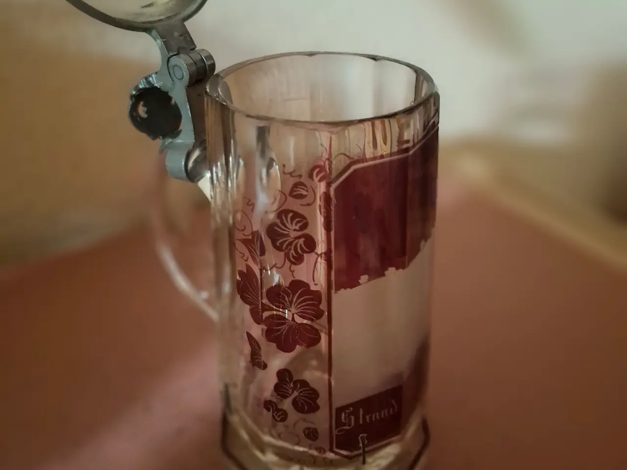 Billede 1 - Smukt gammelt øl glas.