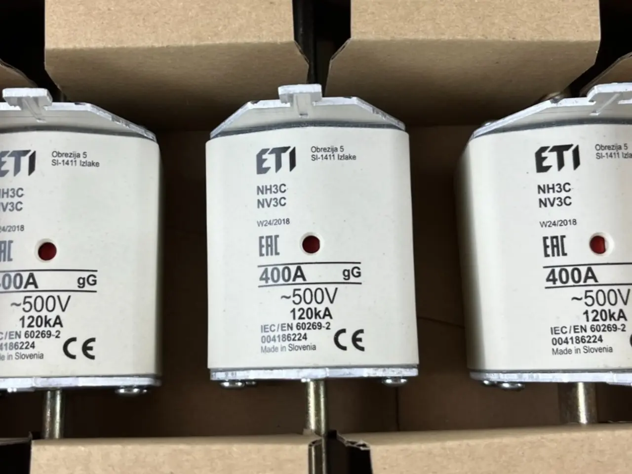 Billede 1 - 3x ETI NH3C NH3 sikringer 400A 500V gG 120kA ny
