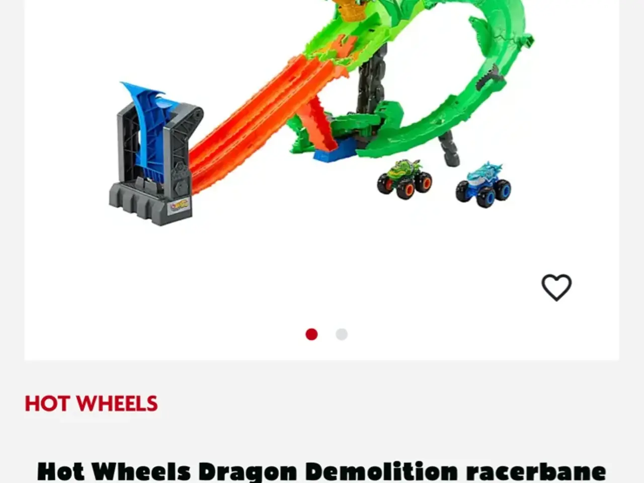 Billede 4 - Hot Wheels Dragon Demolition racerbane med monster