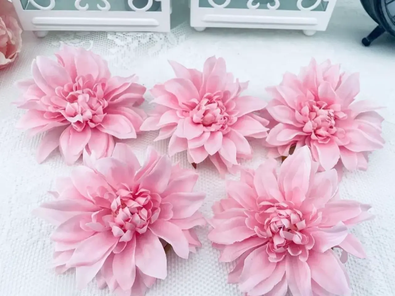 Billede 3 - Kunstig blomster lyserøde 5 stk. 