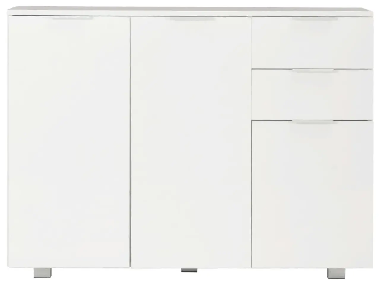 Billede 4 - Skænk 107×35×80,5 cm - hvid højglans, med 2 skuffer og 3 låger