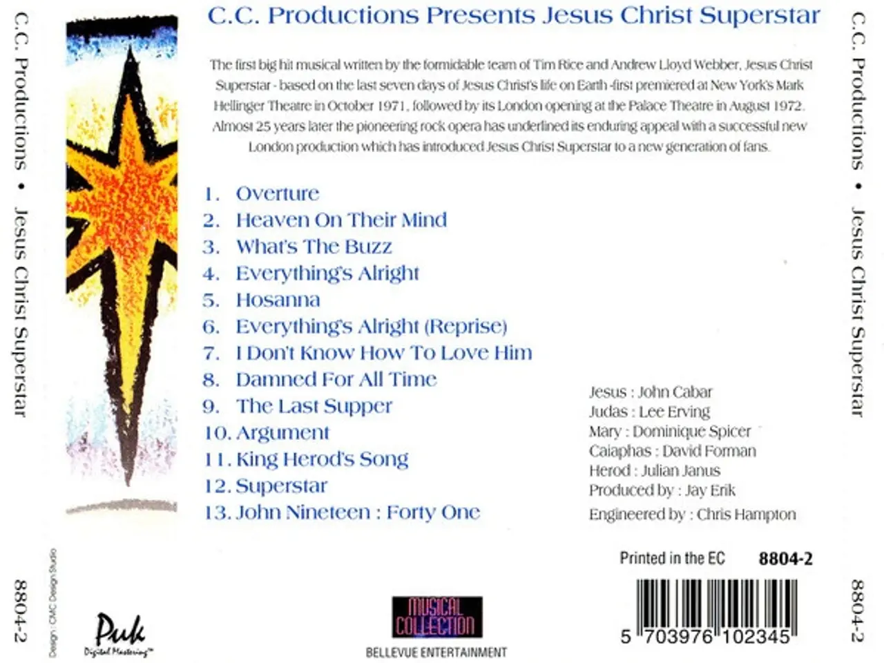 Billede 2 - C.C. Productions – Jesus Christ Superstar – CD