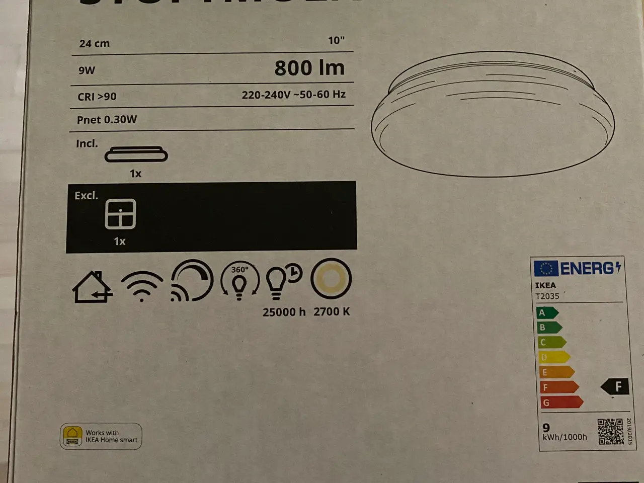 Billede 1 - Stoftmoln lampe, ikea