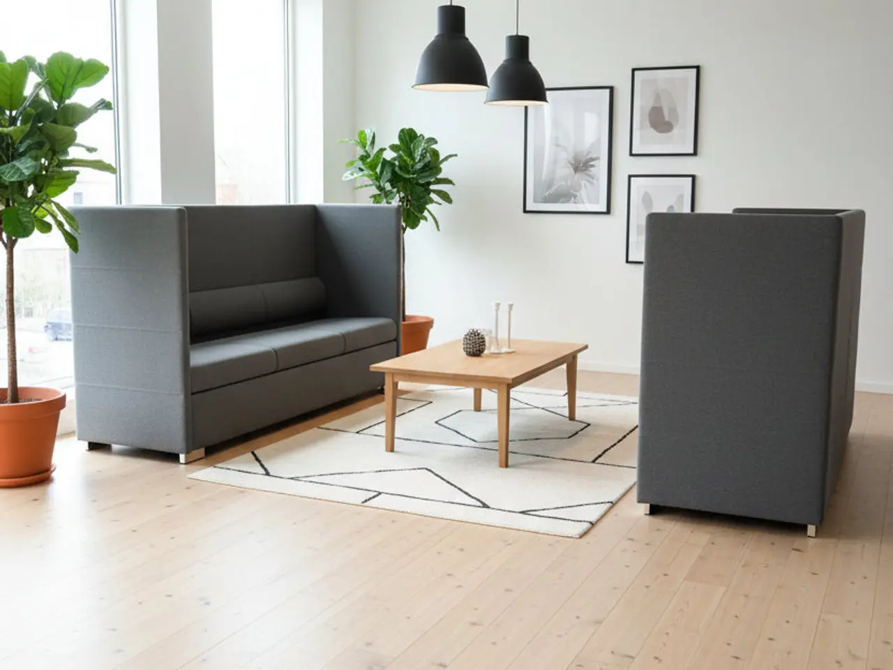 Billede 2 - Office2Go Private Line Sofa – Mørkegrå