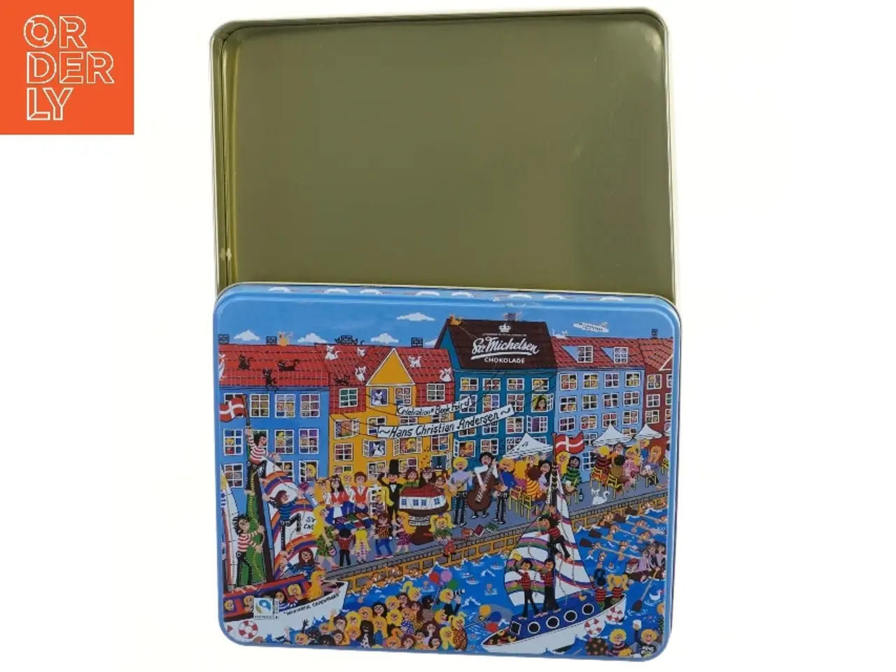 Billede 4 - Dekorativ metalæske med H.C. Andersen motiv (str. 25,5x21,5x5,5 cm)