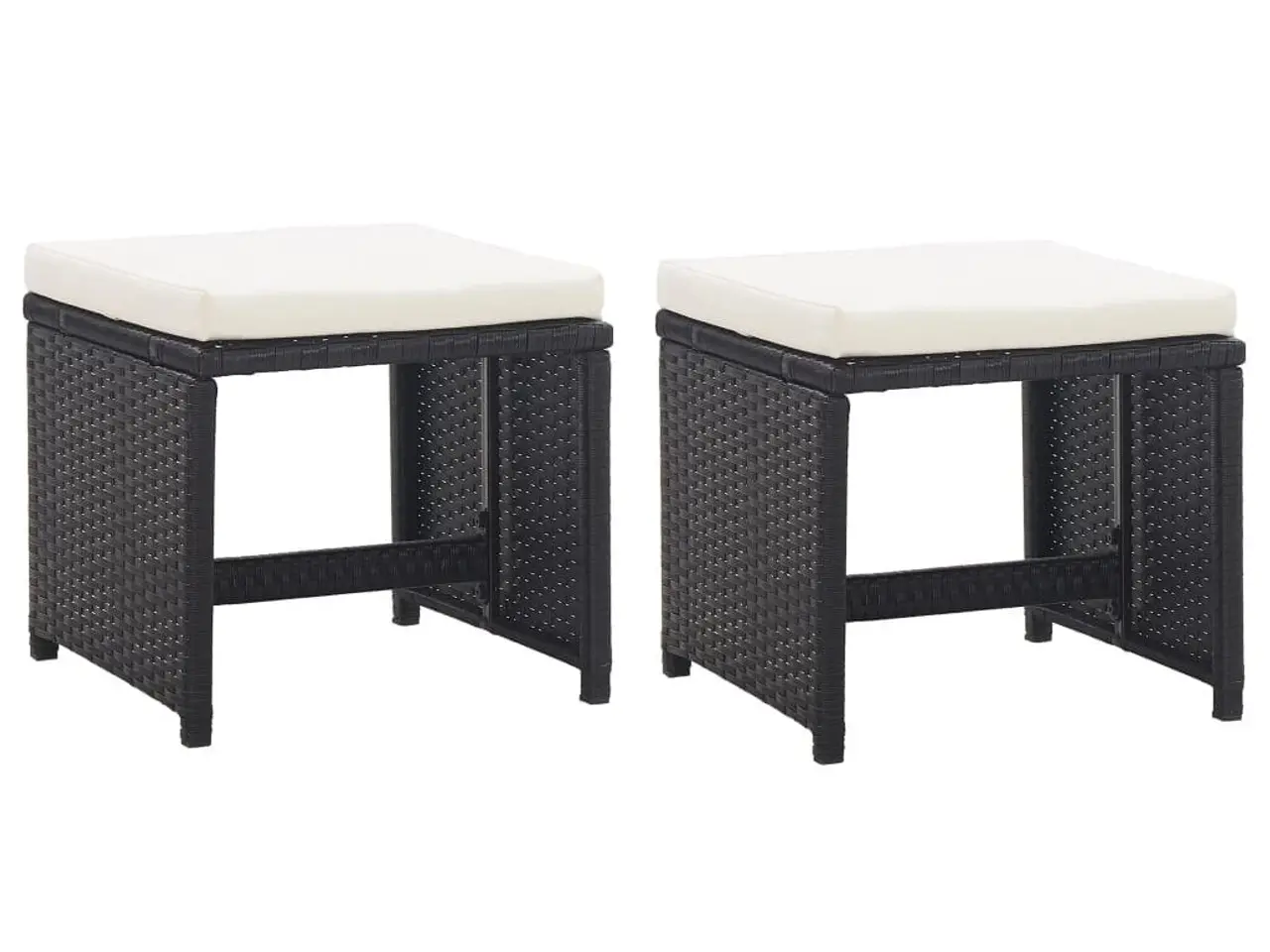 Billede 1 - Havetaburetter med hynder 2 stk. - sort/cremehvid