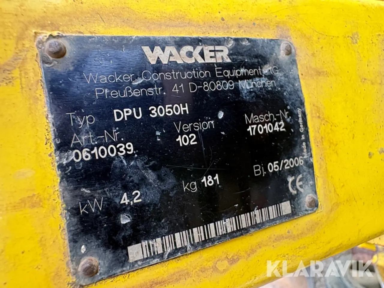 Billede 5 - Pladevibrator Wacker Neuson DPU 3050H