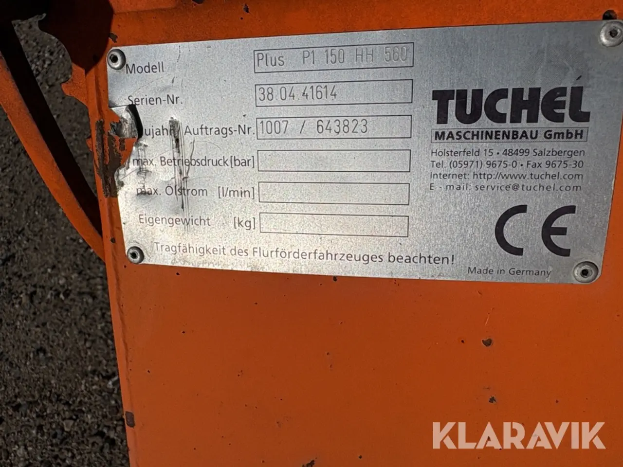 Billede 5 - Hydraulisk fejekost 150cm Tuchel Plus p1 150 HH 560