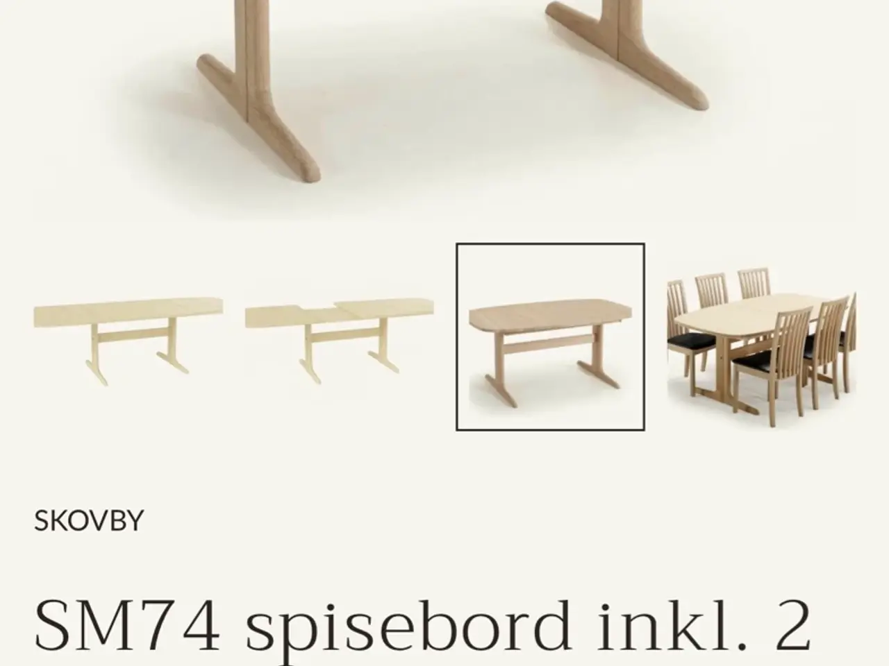 Billede 2 - Skovby spisebord i massiv eg + 8 skovby stole