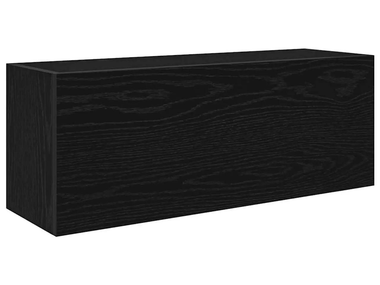 Billede 2 - Væghængt badeværelsesskab 80×25×30 cm - konstrueret træ, sort