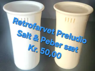 Retrofarvet preludio salt & peber sæt