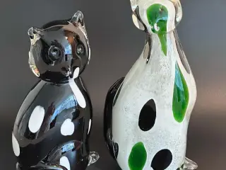 Søde håndlavede glaskatte i kunstglas.