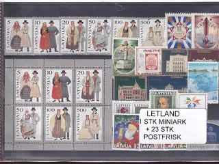 Letland Samling - 1 Stk. Miniark + 23 Stk. - Postfrisk