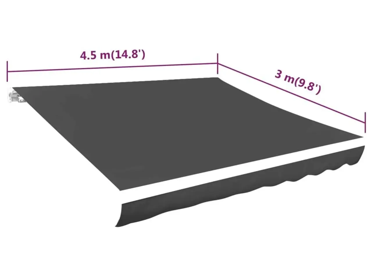 Billede 5 - Markisedug 450x300 cm antracitgrå