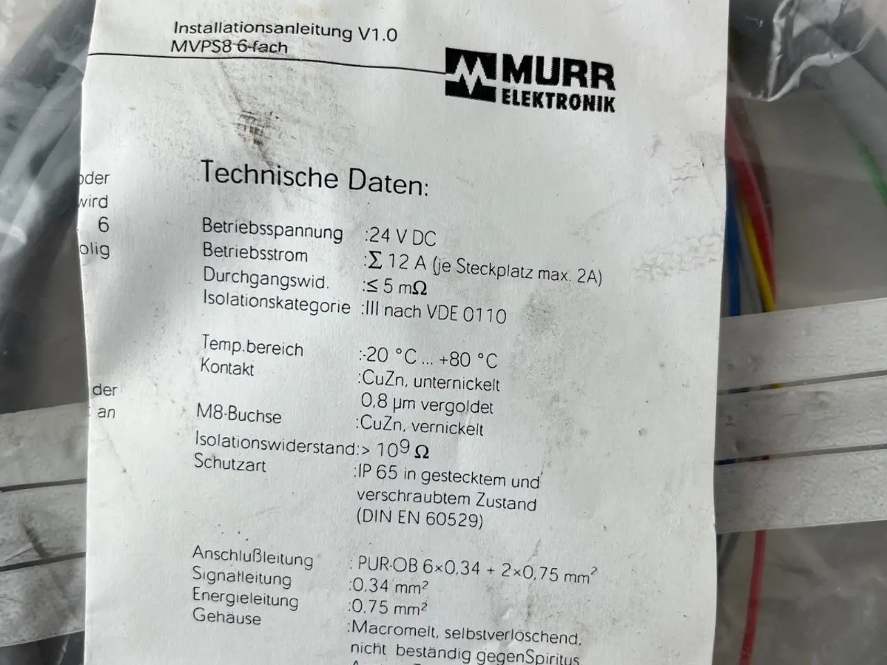 Billede 3 - Murr Elektronik MVPS8 6-Port M8 Distribution Block