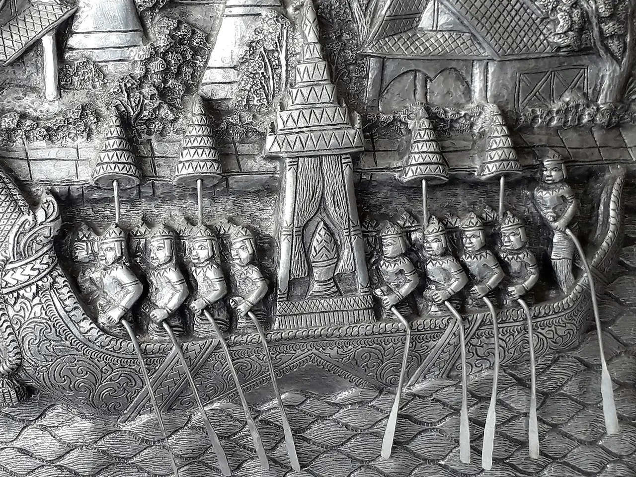 Billede 5 - Vintage Thailand handlavet 3d billede ca. 27x37 cm