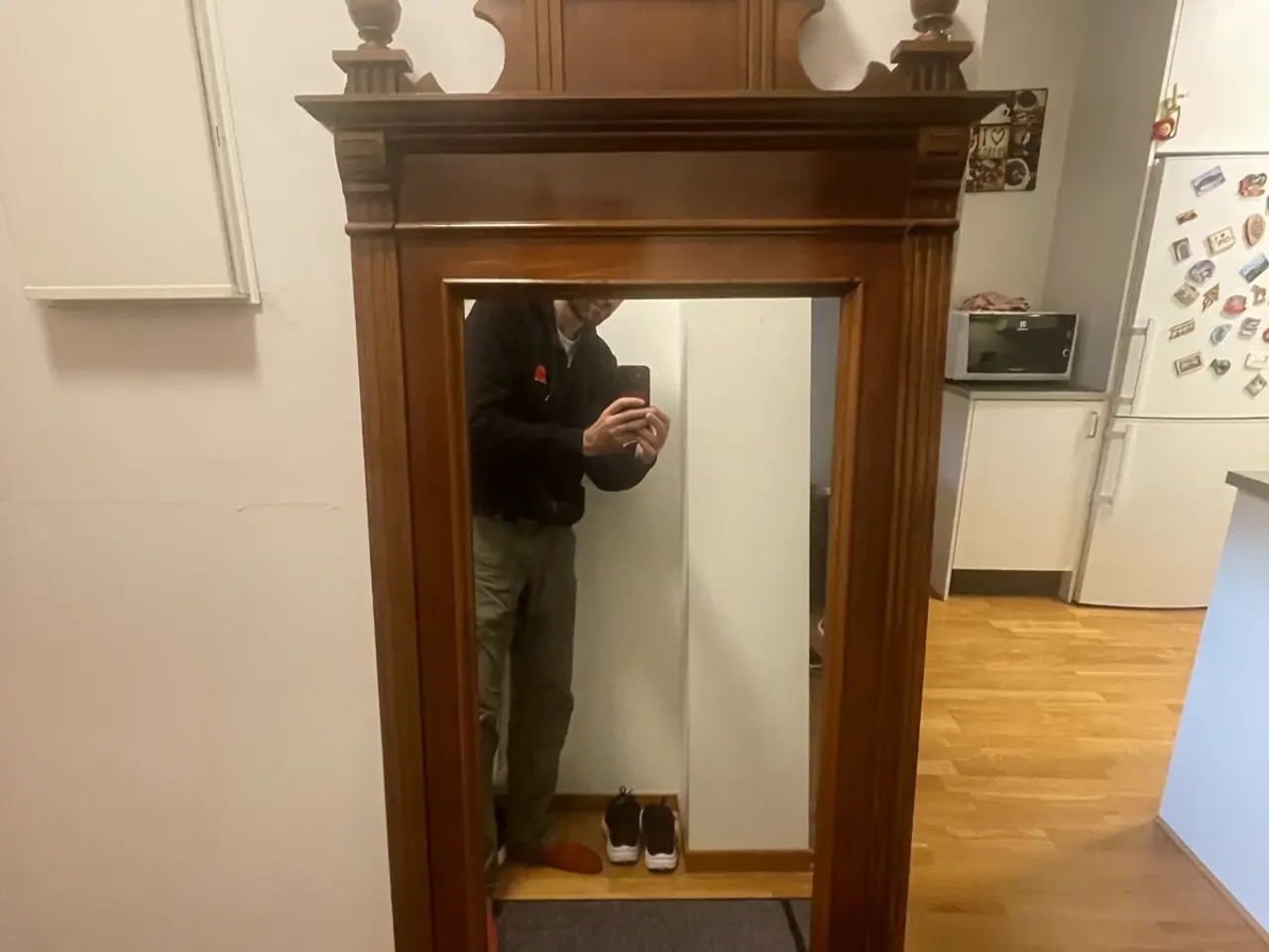 Billede 2 - Spejl i mahogni – 1800-tallet, 180 × 67 cm