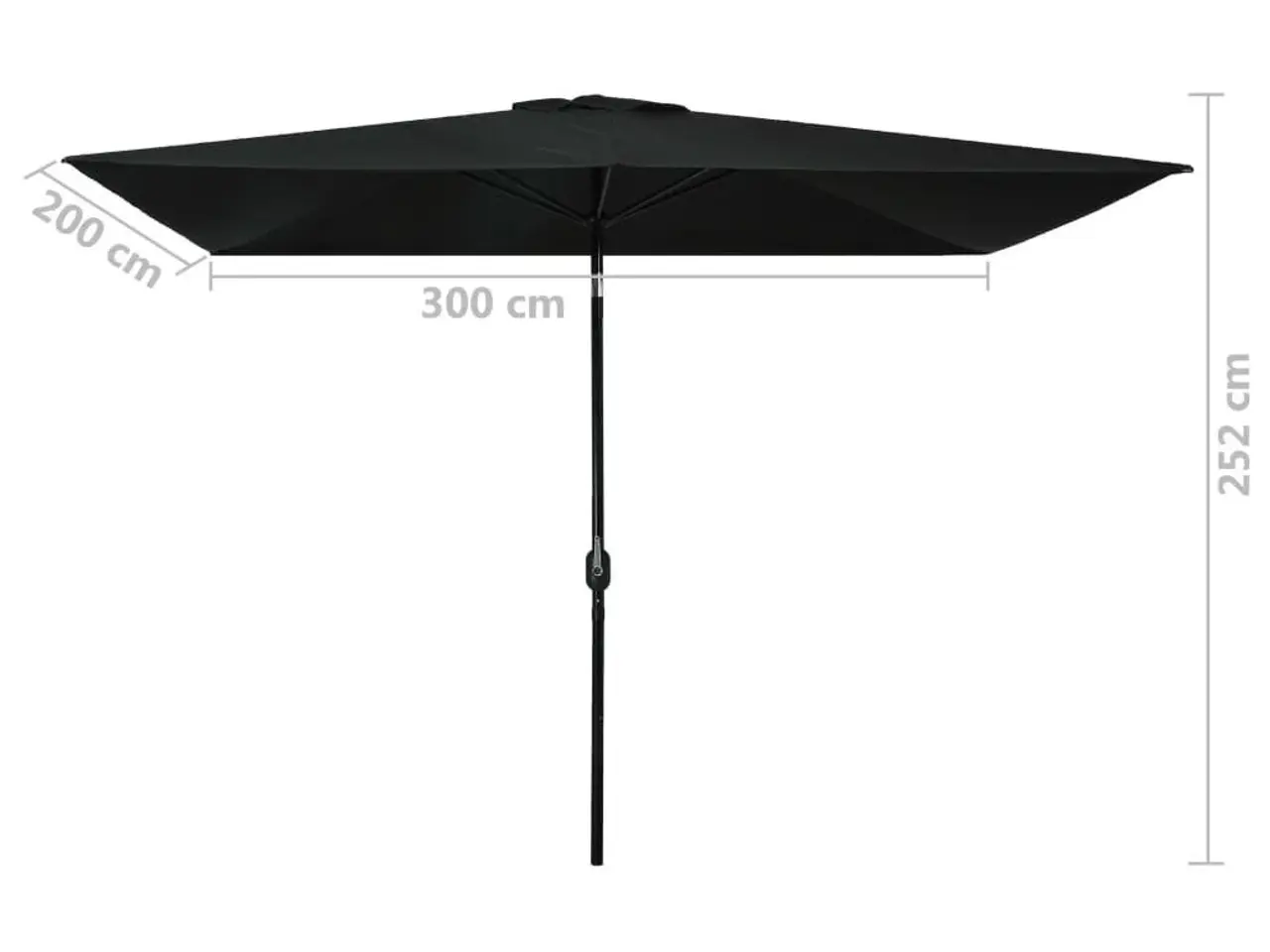 Billede 7 - Parasol 300x200 cm metalstang sort