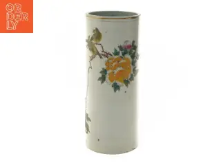Dekorativ vase med fuglemotiv (str. Ø 11,5x27 cm)