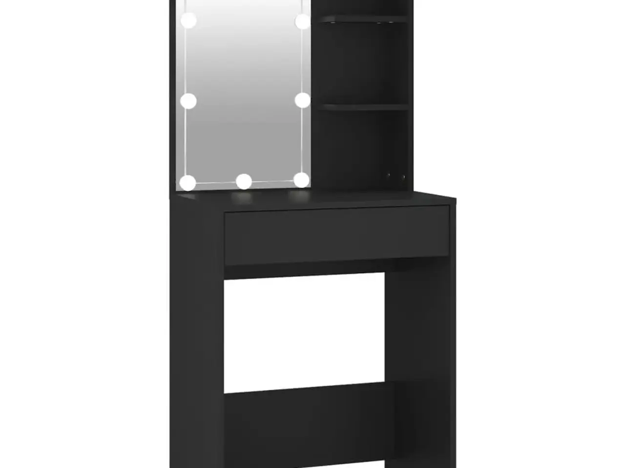 Billede 2 - Makeupbord med LED-lys 60×40×140 cm - sort