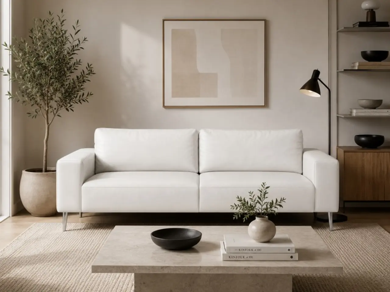 Billede 3 - Hjort Knudsen Copenhagen Hvid lædersofa