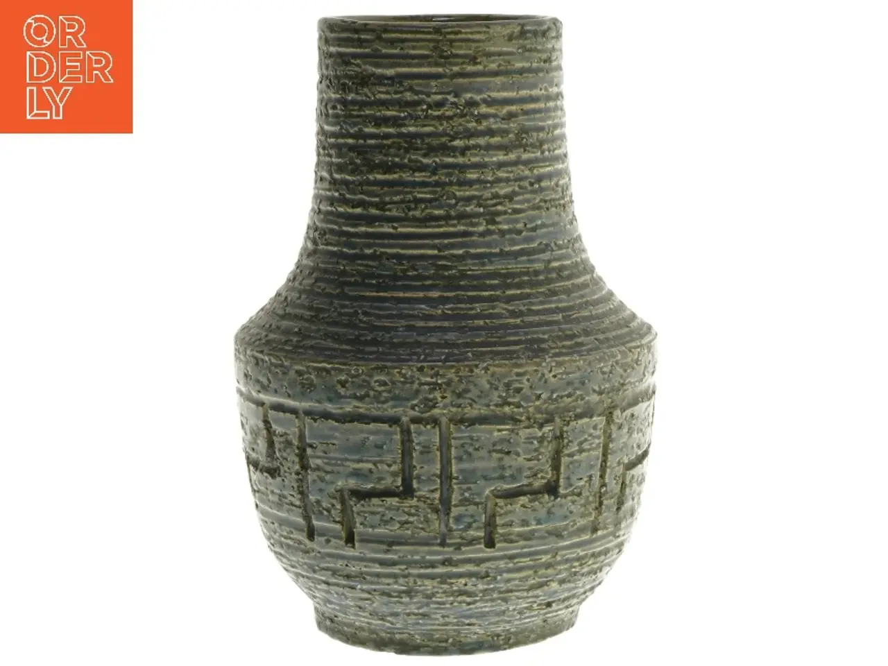 Billede 1 - Keramisk vase fra ANF (str. Ø 7,5 cm længde 19 cm)