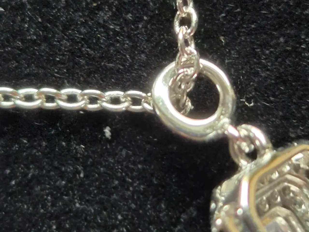Billede 6 - Ny smuk sølvhalskæde med vedhæng med zirkoner