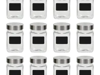 Opbevaringsglas med etiket 12 stk. 300 ml