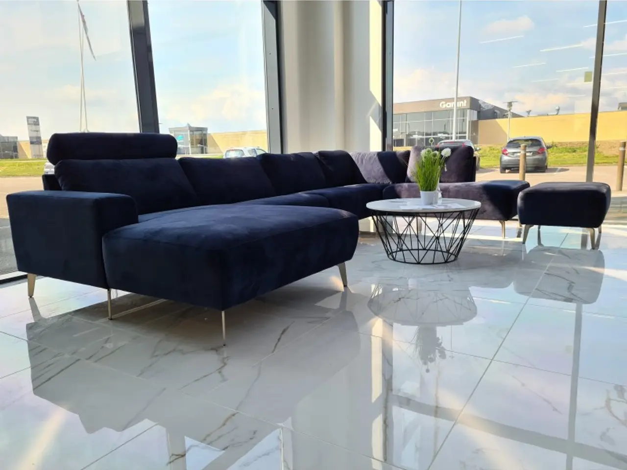 Billede 3 - Hjort Knudsen Copenhagen U-sofa venstrevendt Velour midnight blue