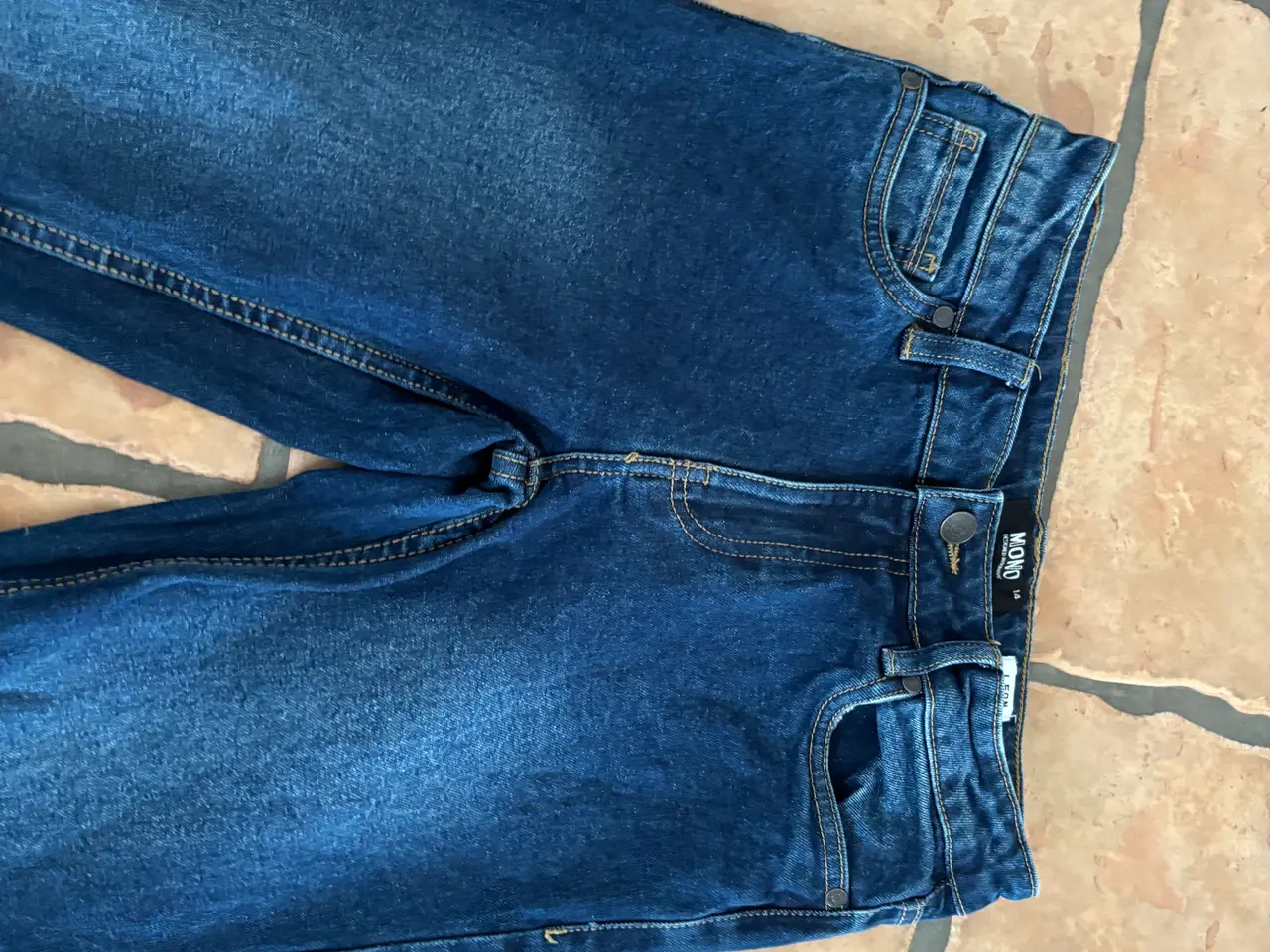 Billede 4 - Mono blå jeans til dreng str 164/ 14  bomuld