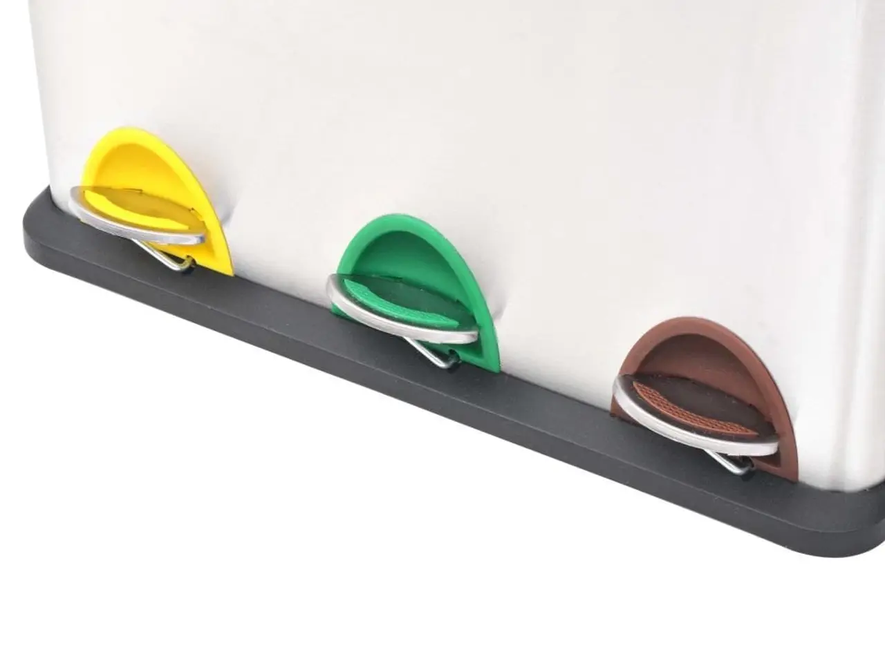 Billede 3 - Affaldsspand til genbrug med pedal - rustfrit stål 24 l (3 x 8 l)