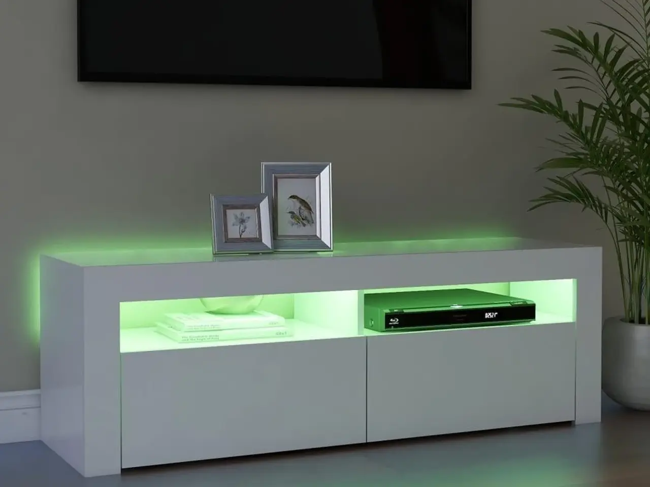 Billede 5 - Tv-skab med LED-lys - 120 × 35 × 40 cm, hvid