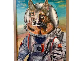 Astronauthund i ramme