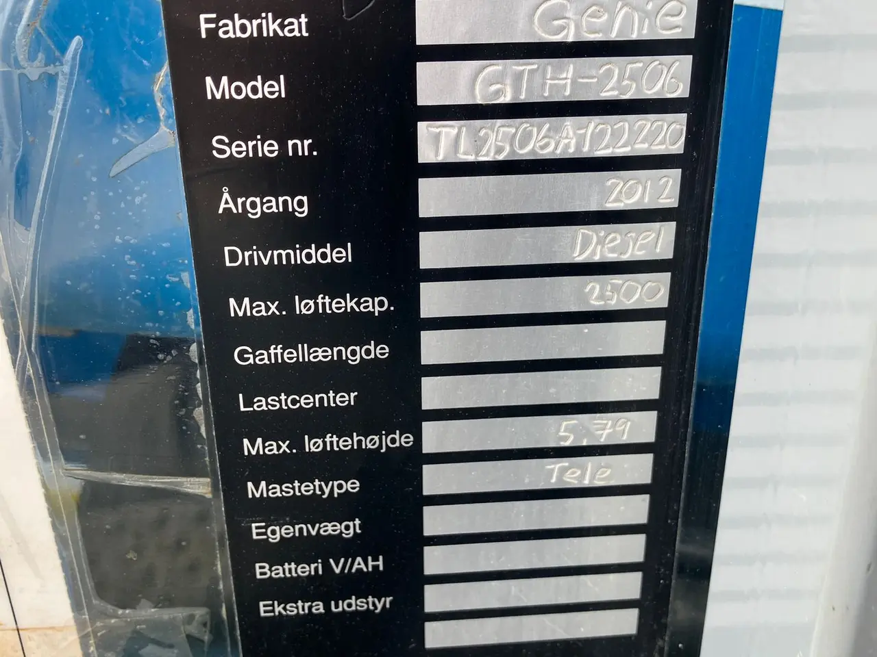 Billede 2 - Genie GTH2506 Genie GTH 2506 6 meters