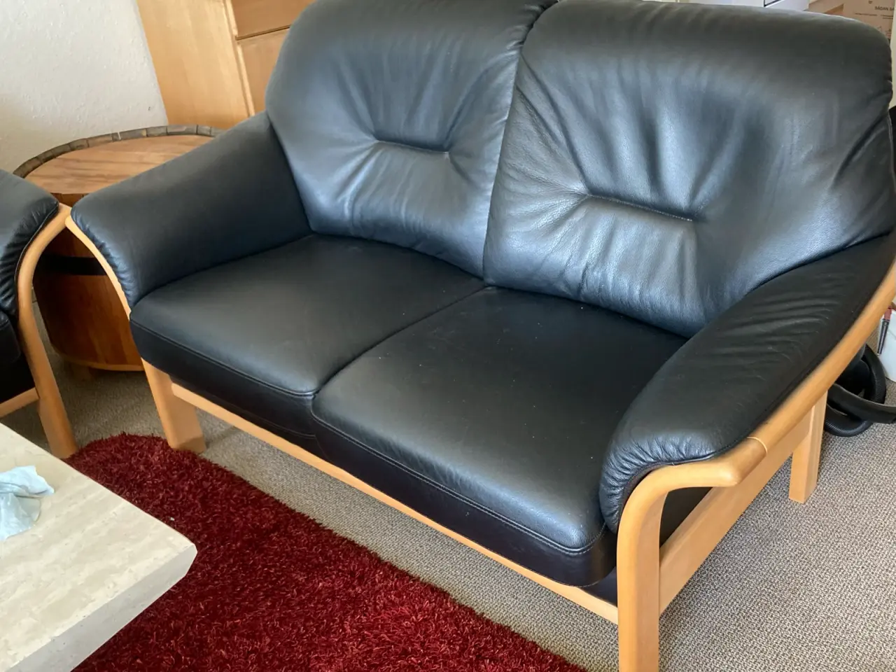 Billede 2 - Læder sofa-sæt