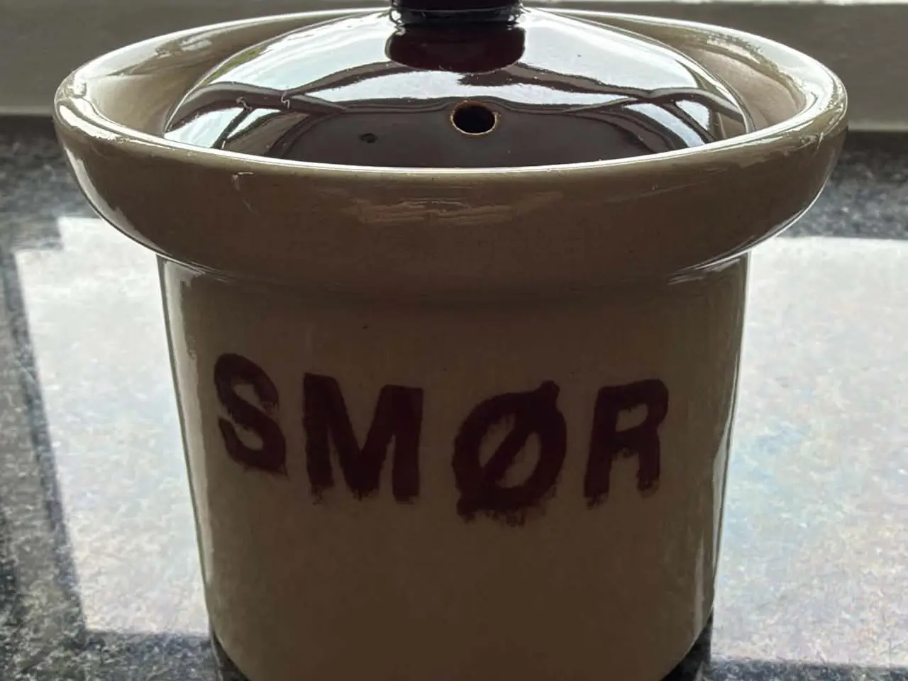 Billede 1 - Vintage Denby Stoneware smørkrukke med låg