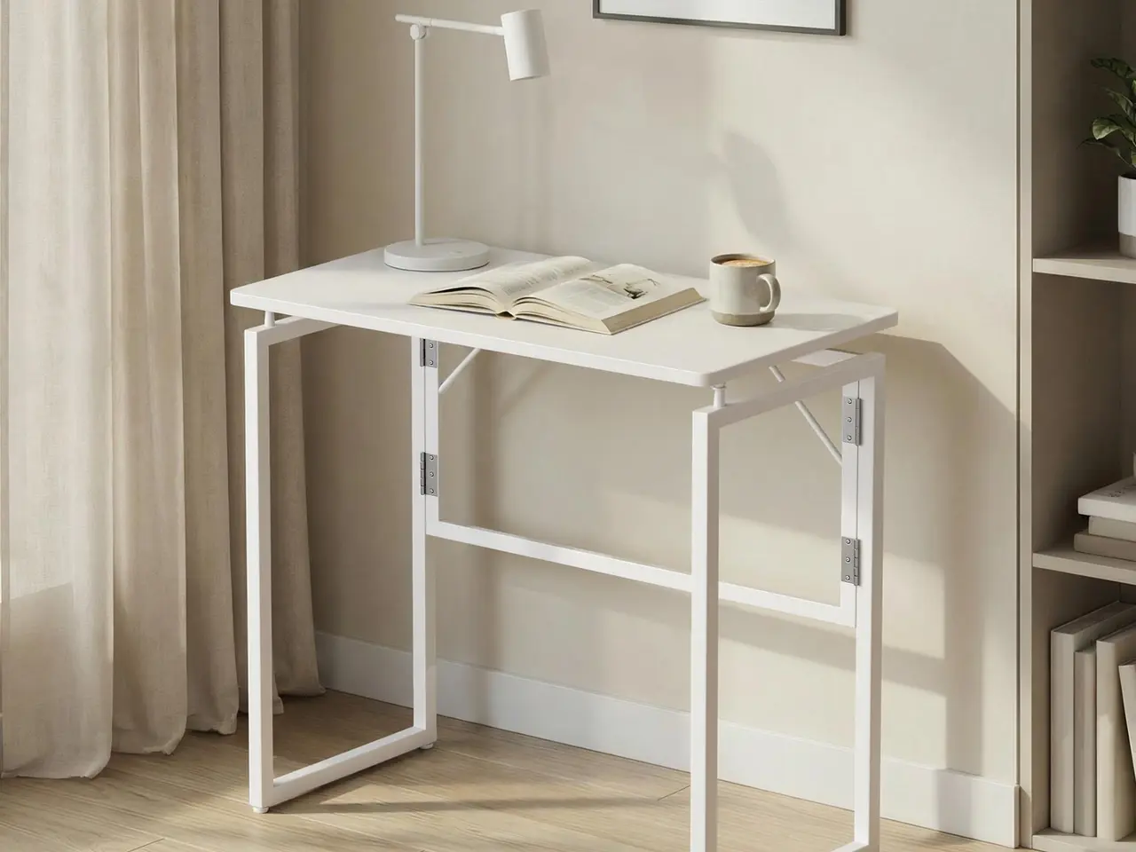 Billede 4 - Sammenklappeligt skrivebord - mat hvid, 80 x 40 cm
