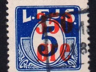L.F.J.S. - ( Lolland Falsters Jernbaneselskab ) - Godsfrimærke - 5 Øre overstemplet til 350 Øre