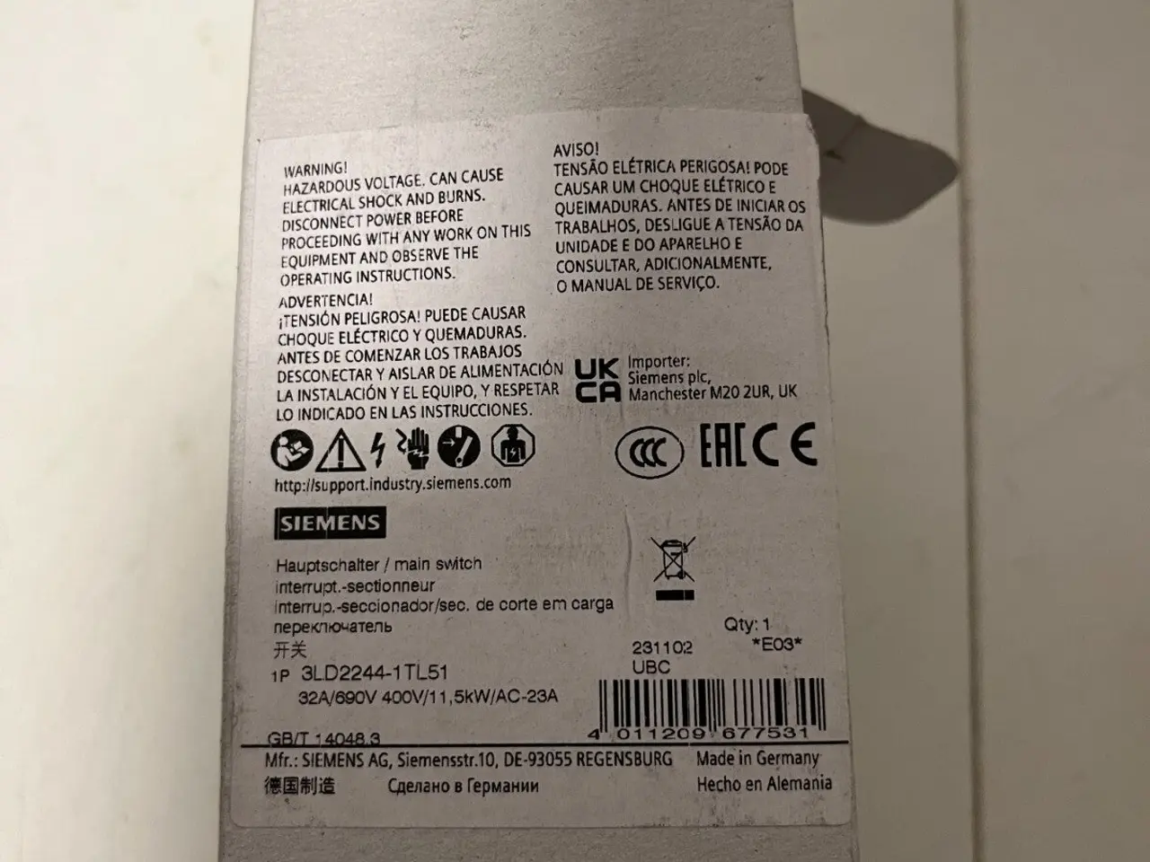 Billede 2 - Siemens 3LD2244-1TL51 Spare Parts, Never - Main 4