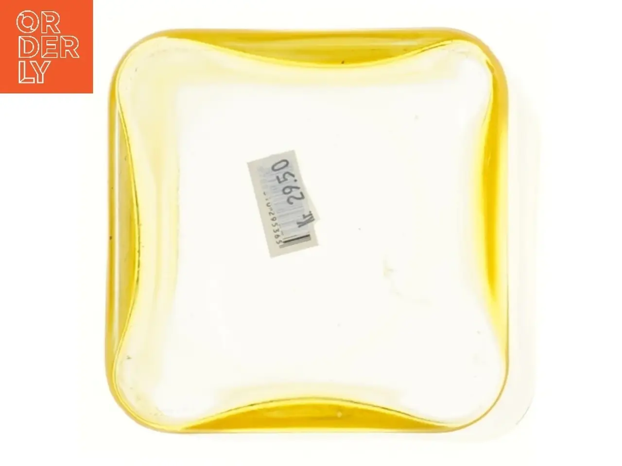 Billede 3 - Gul kvadratisk glasvase (str. 12x12x12 cm)