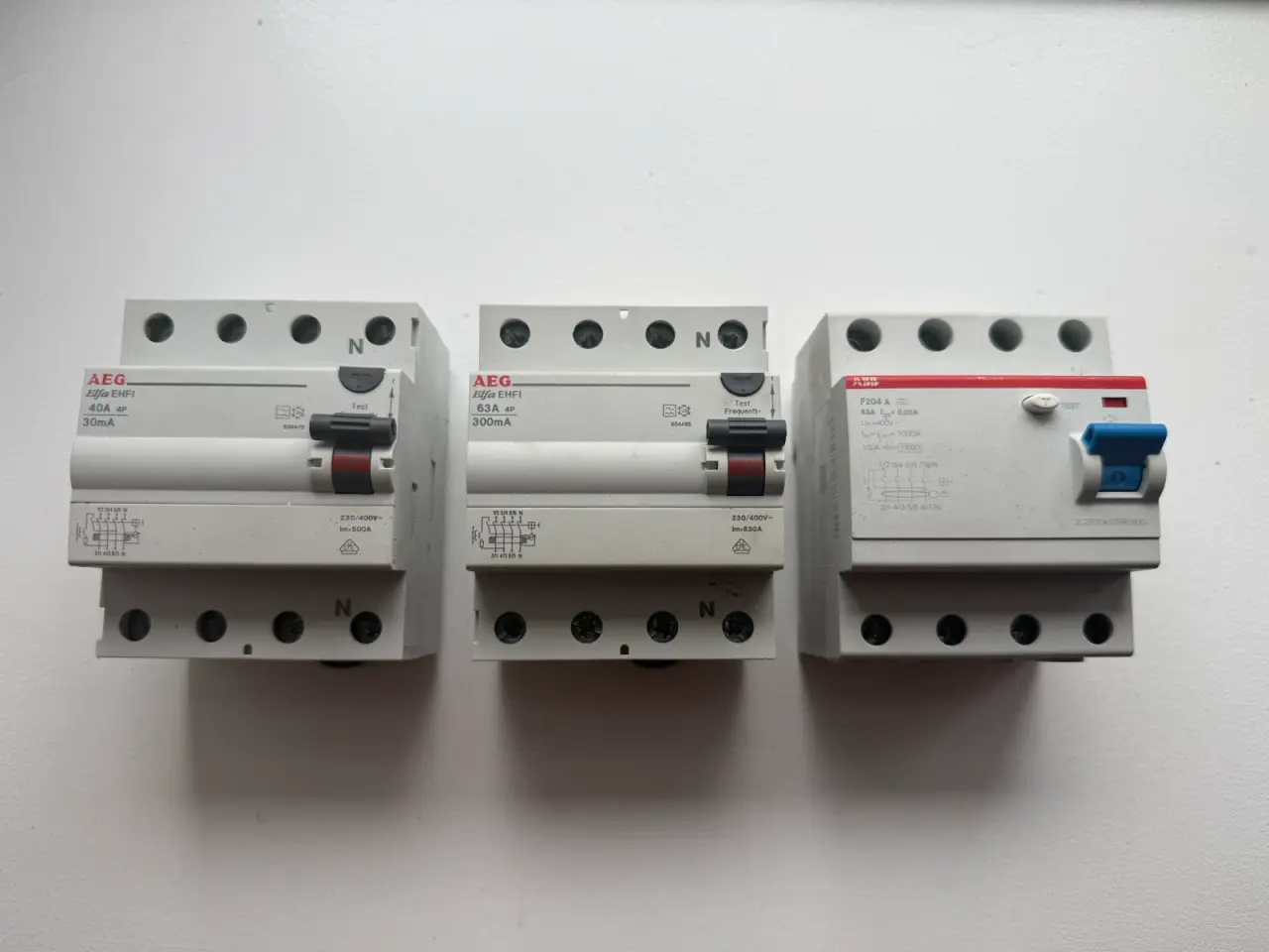 Billede 1 - HPFI-relæer, 40A, 63A, 30mA, 300mA