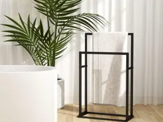 Fritstående håndklædeholder 48x24x78,5 cm jern sort