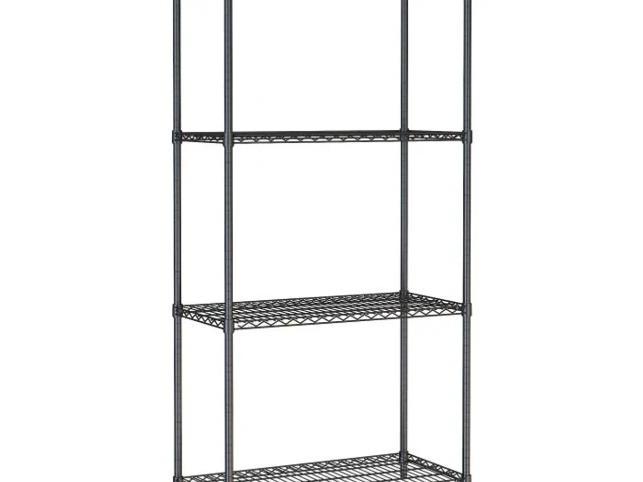 Billede 1 - Stålreol – 4 hylder – sort