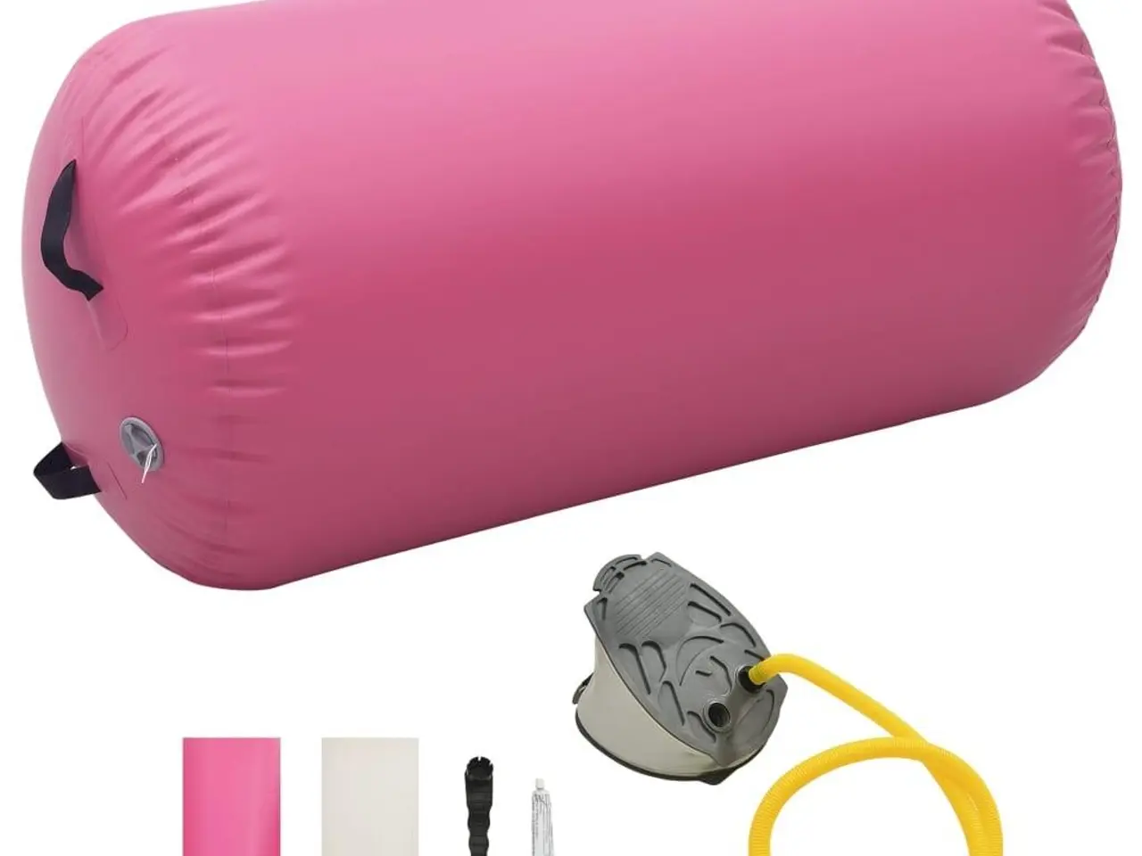 Billede 1 - Oppustelig gymnastikrulle med pumpe 120x90 cm PVC lyserød
